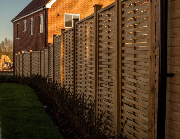 Garden Fencing by detached house in Suffolk